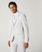 Winter White Slim Stretch Marle Tailored Jacket 